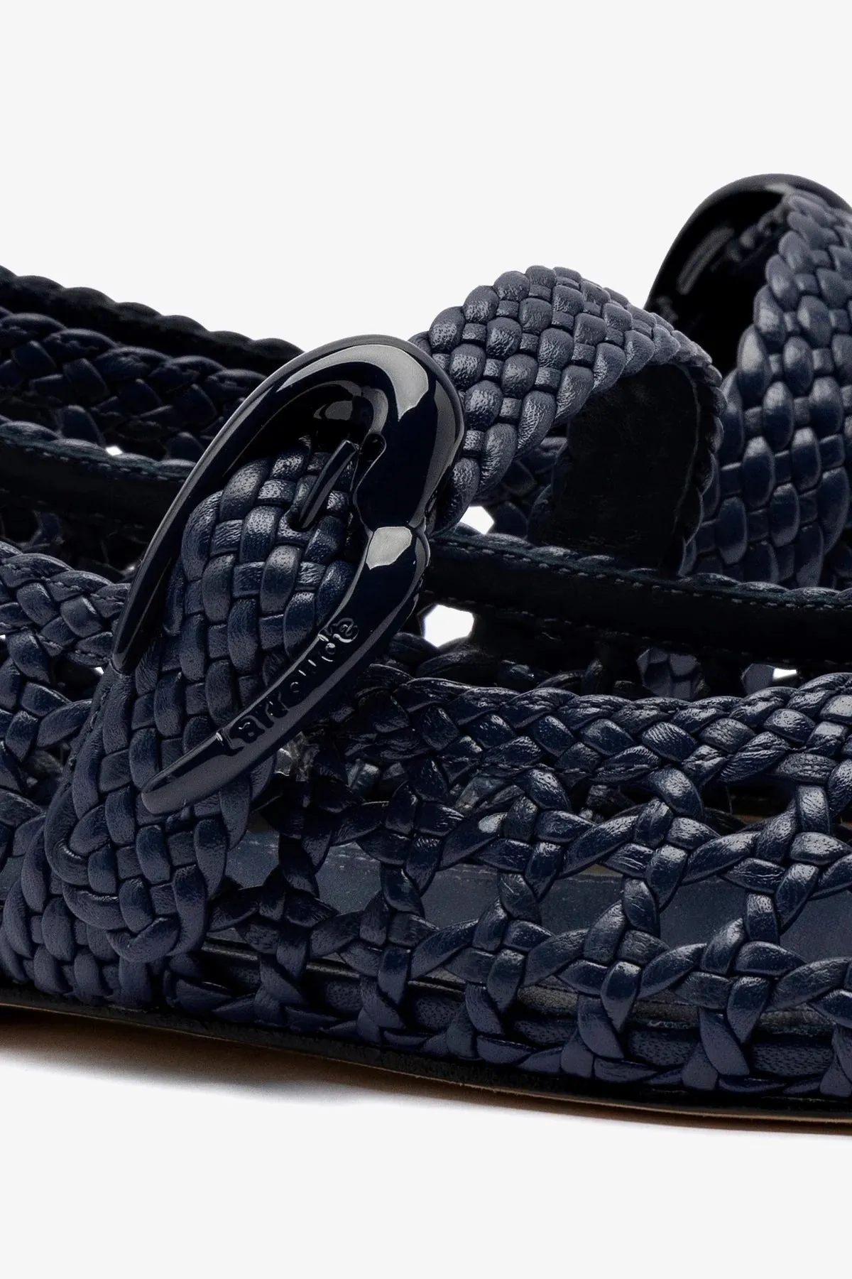 Easy Walking Verona Macrame Ballet Flat In Navy Leather