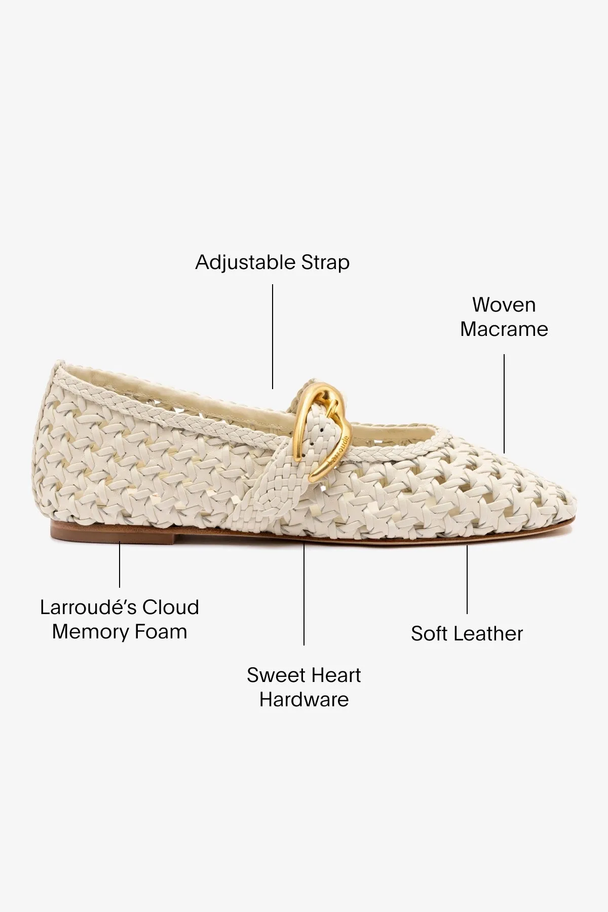 Easy Wear Verona New Macrame In Ivory Leather