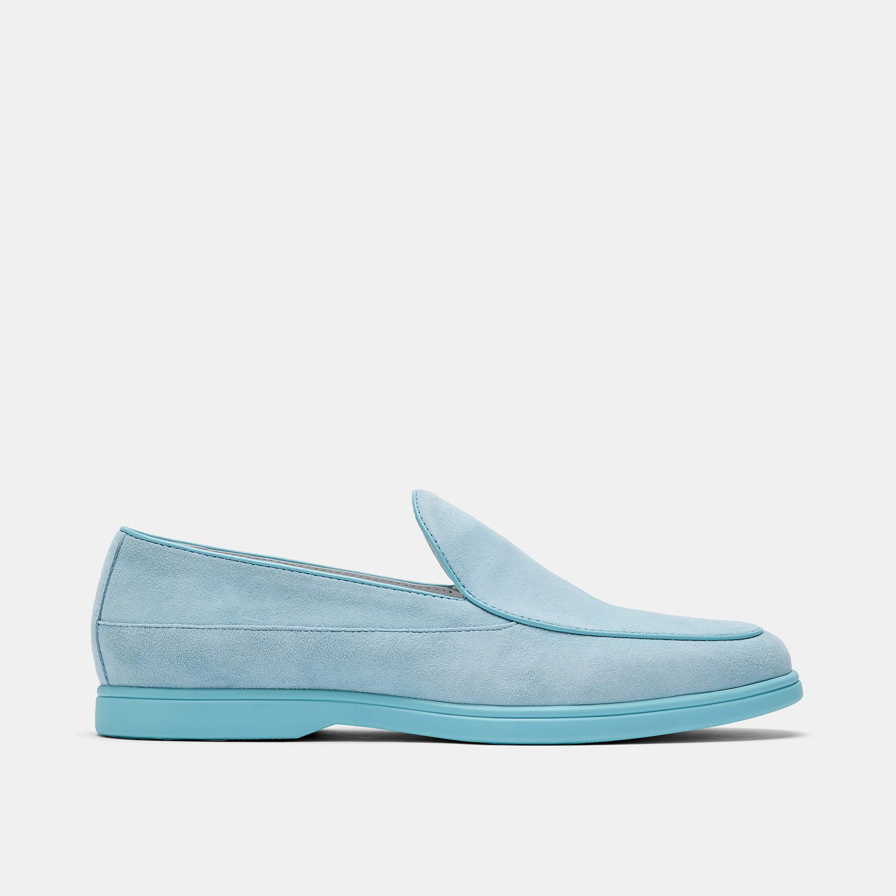 Vegetable-Tanned Flex Breeze Alessandro Blue Suede Venetian Loafers