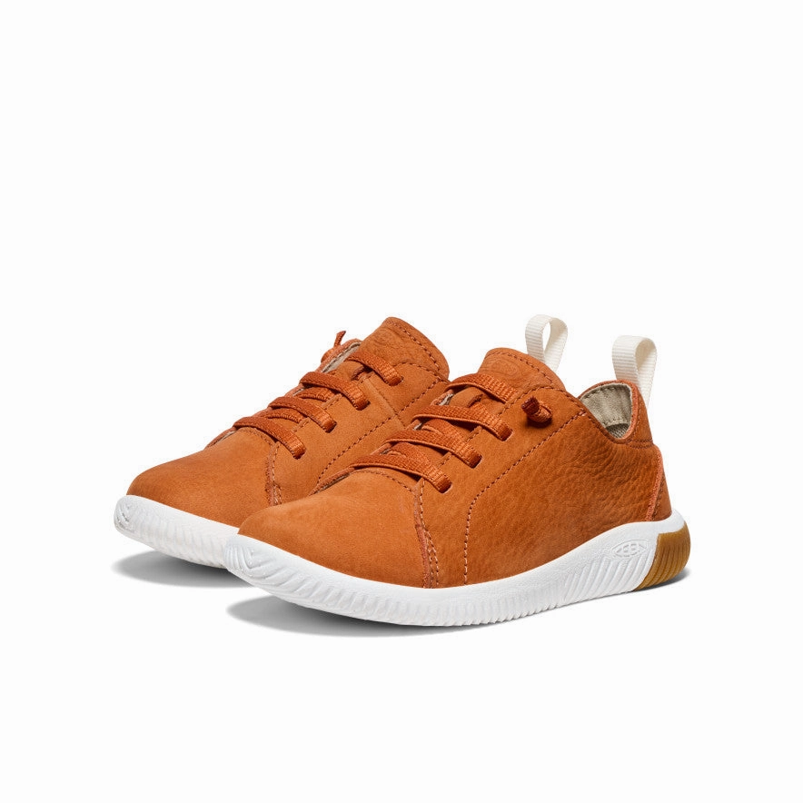 Easy Sprint Little Kids' KNX Leather Sneaker  |  Gold Flame/Star White