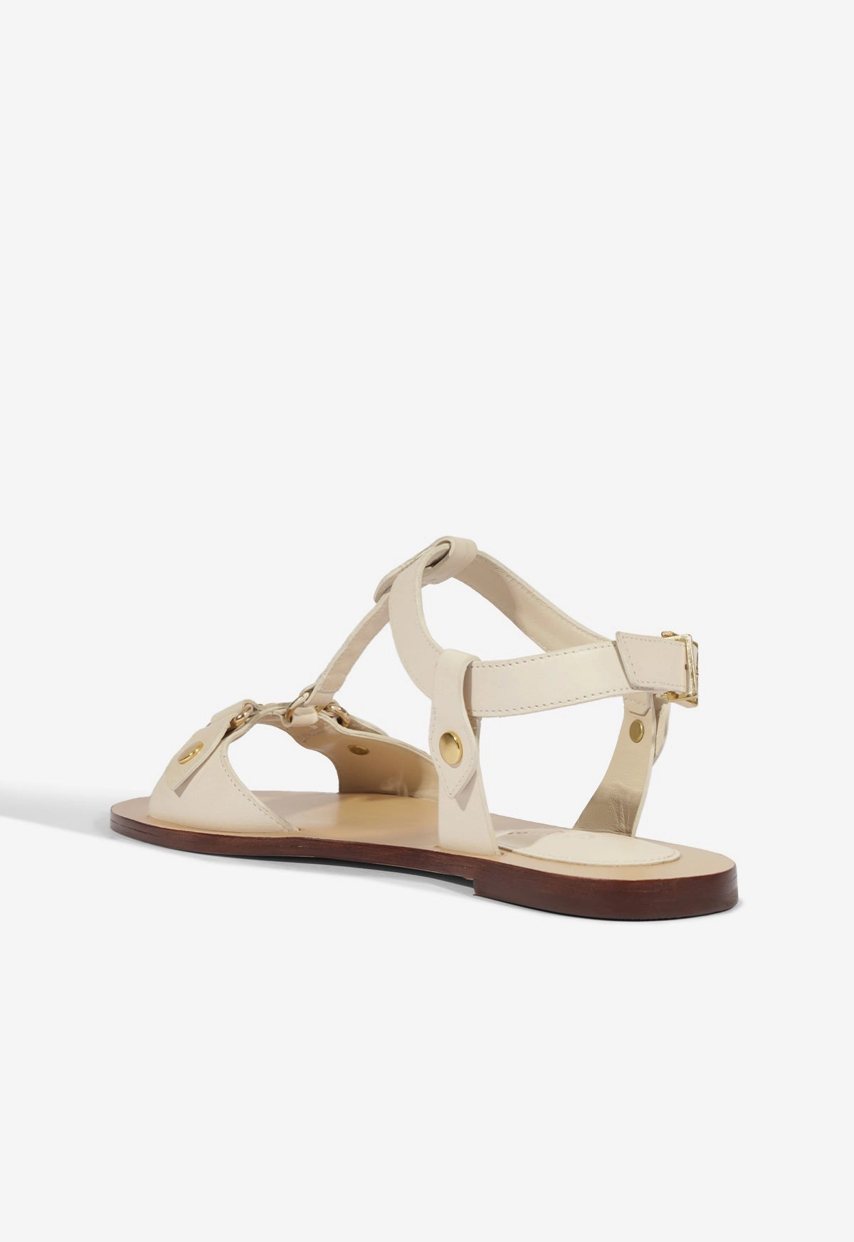 Easy Style Stevie White Leather Flat Sandal