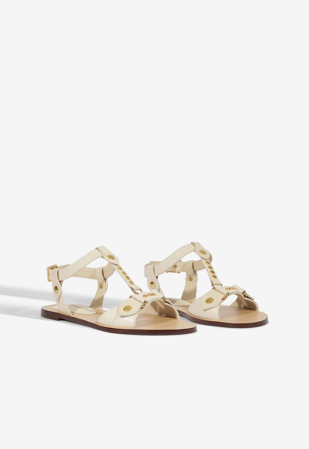 Easy Style Stevie White Leather Flat Sandal