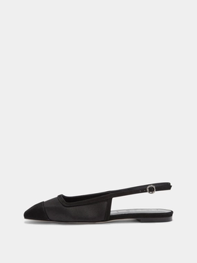 Geraldine Satin Toe-Cap Slingback Lightweight Casual Shoes