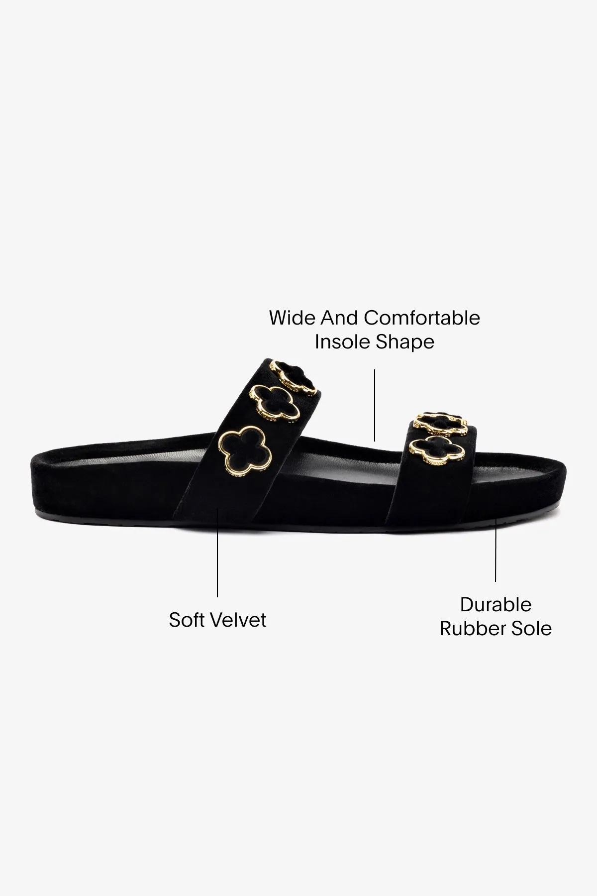 Effortless Comfort Milan Piccolo Slide In Black Velvet