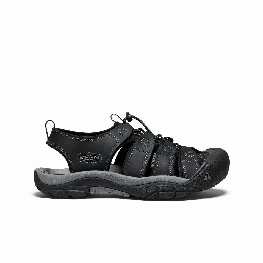 Minimalist Design Men's Newport Leather Sandal  |  Black/Steel Grey