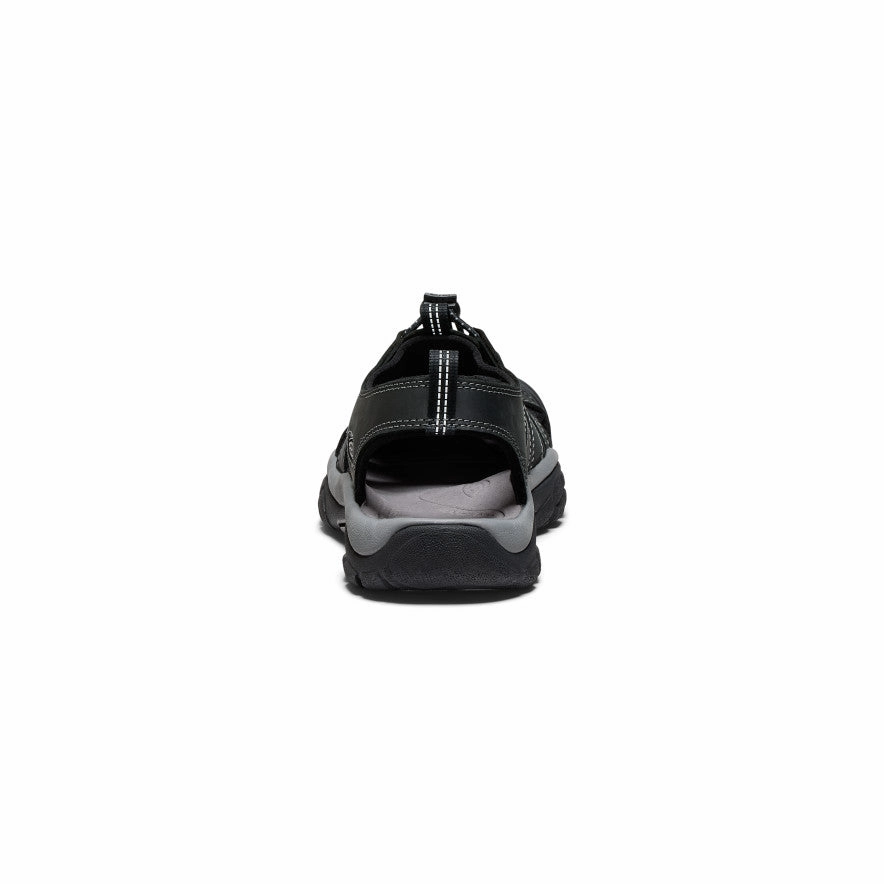 Effortless Style Men's Newport Leather Sandal  |  Black/Steel Grey