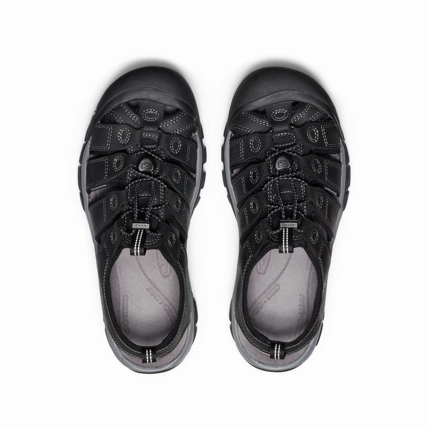 Effortless Style Men's Newport Leather Sandal  |  Black/Steel Grey