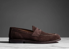 Office Worker Unlined Traveler Penny Bitter Chocolate Suede