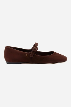 Blair Ballet Flat In Brown Suede Comfortable Footwear