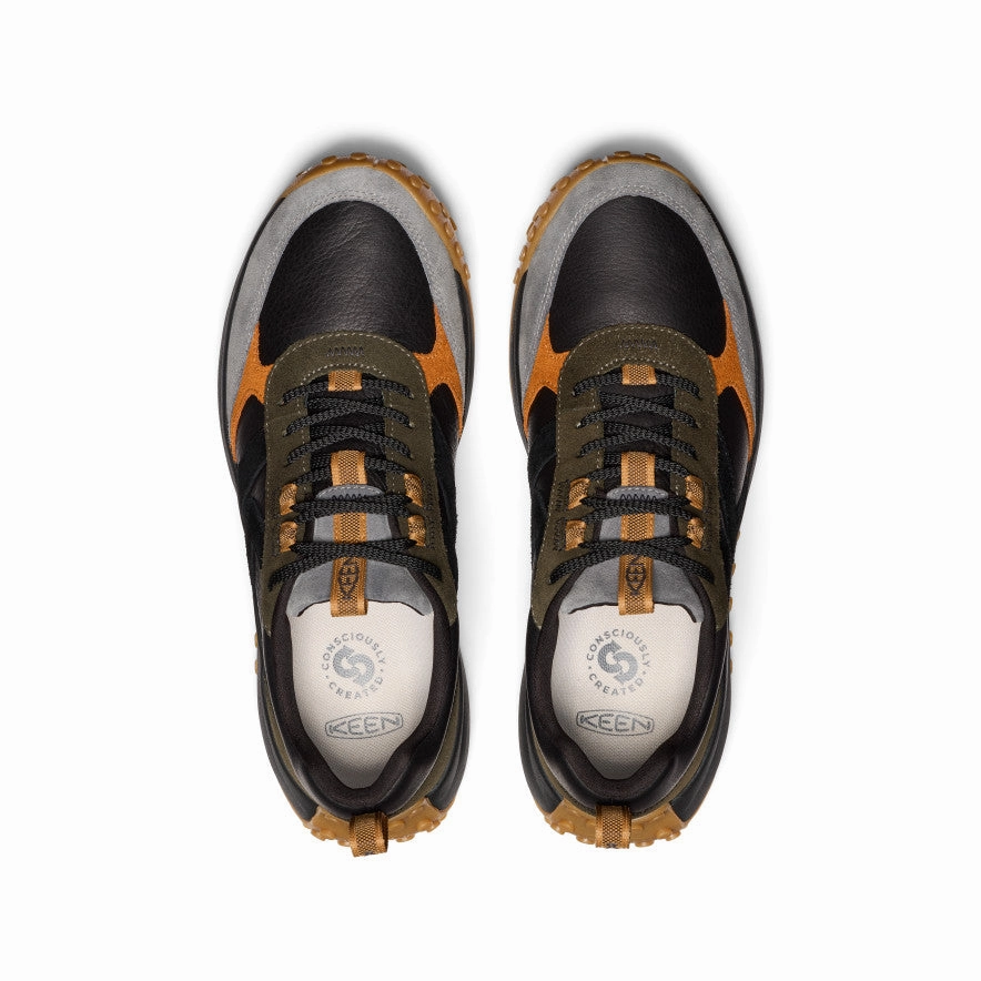 Fashionable Comfort Men's KS86 Leather Sneaker  |  Forest Night/Keen Maple