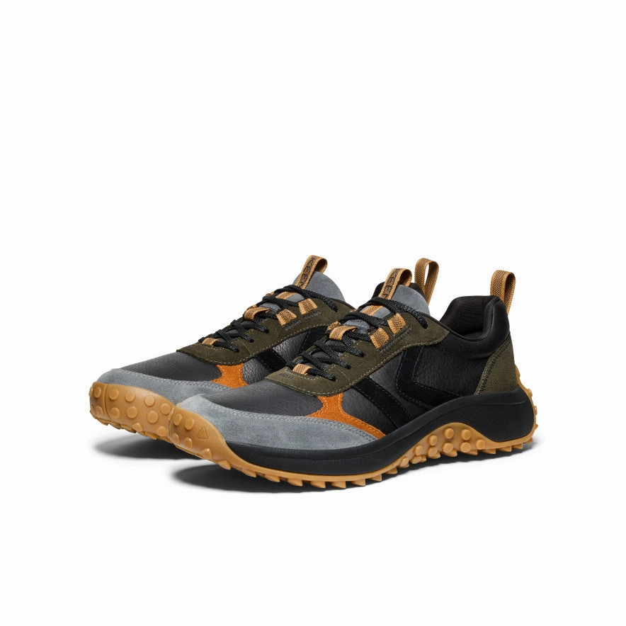 Fashionable Comfort Men's KS86 Leather Sneaker  |  Forest Night/Keen Maple
