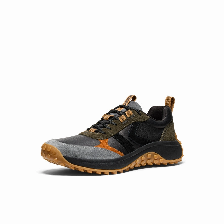 Fashionable Comfort Men's KS86 Leather Sneaker  |  Forest Night/Keen Maple
