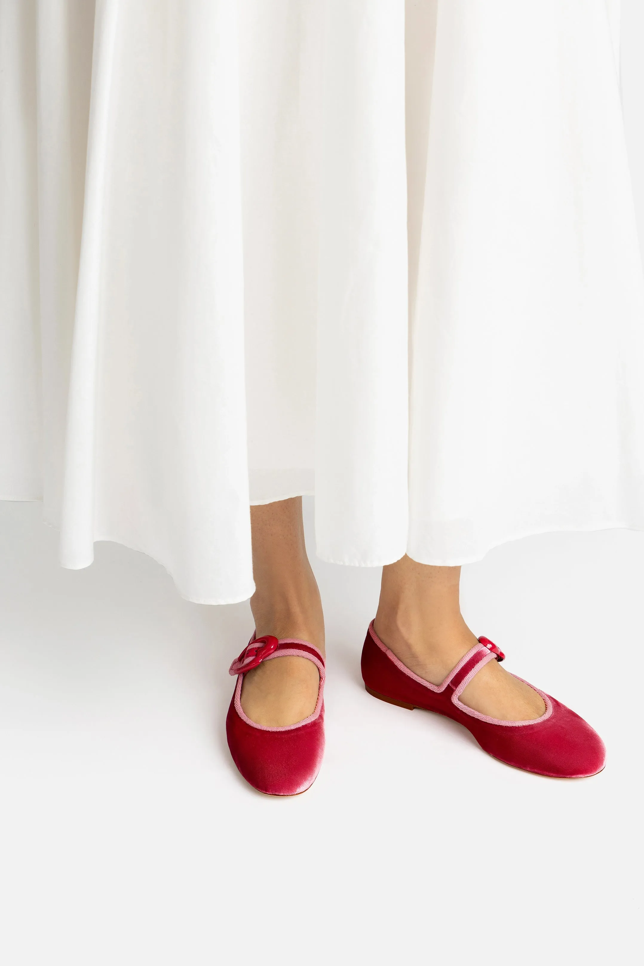 Flexible Movement Verona Ballet Flat In Lampone Velvet