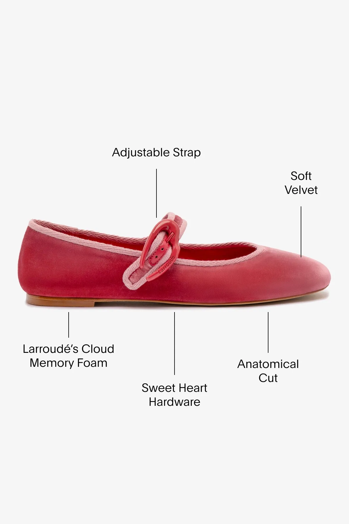 Flexible Movement Verona Ballet Flat In Lampone Velvet