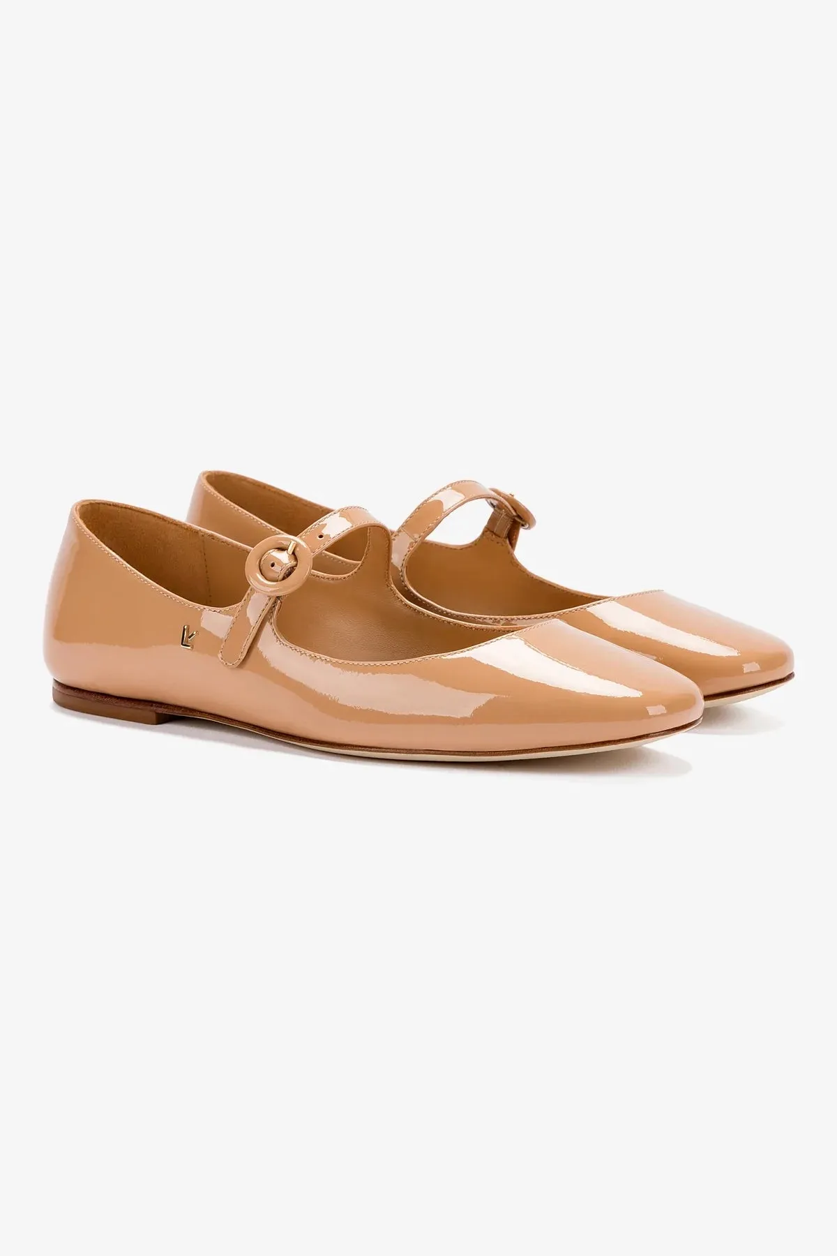 Flexible Upper Blair Ballet Flat In Tan Patent Leather