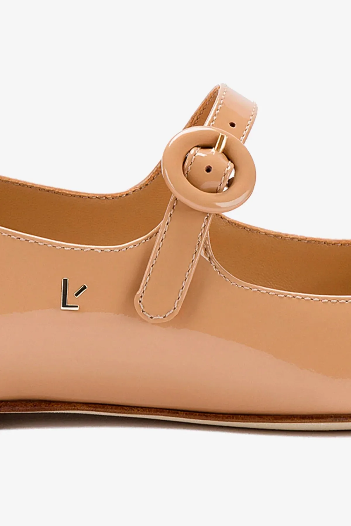 Flexible Upper Blair Ballet Flat In Tan Patent Leather