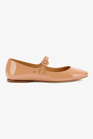 Blair Ballet Flat In Tan Patent Leather Cozy Walk Light Padding Shoes