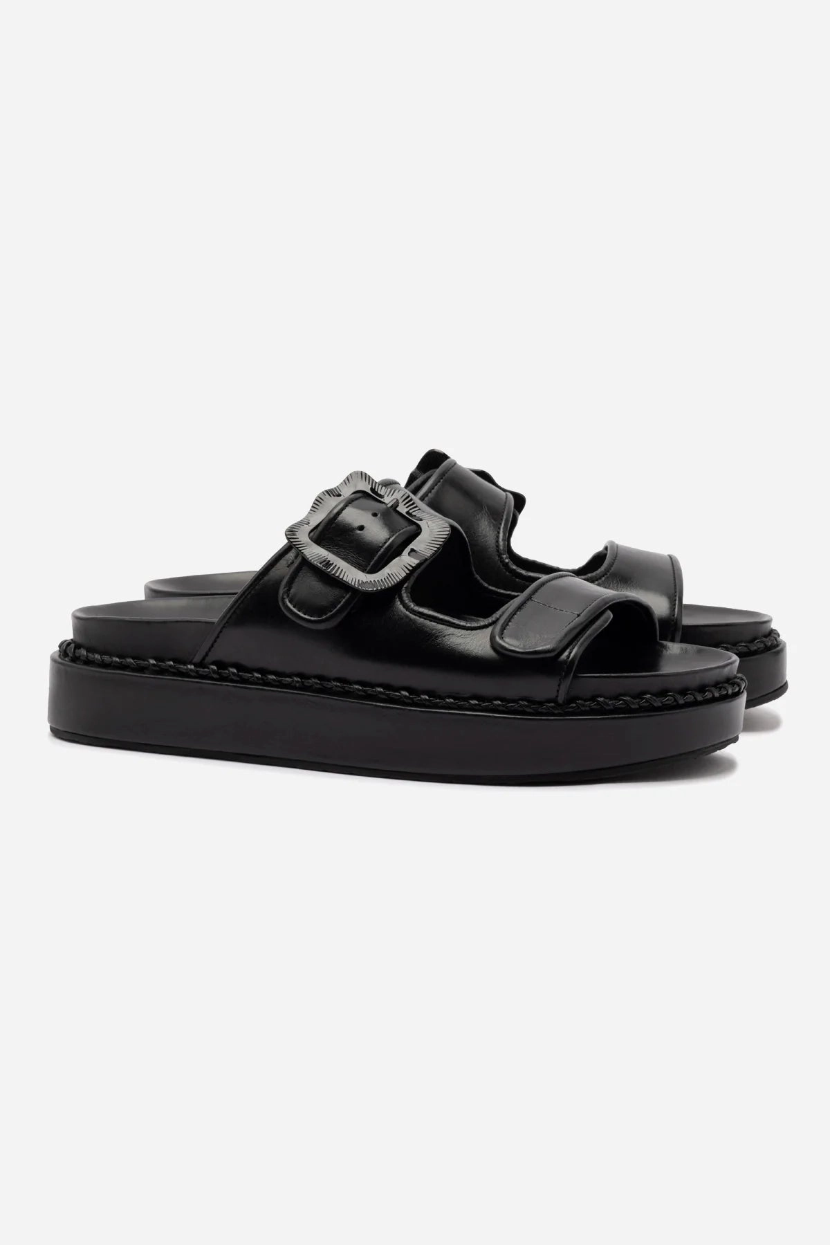 Flexible Outsole Maui Slide In Black Leather