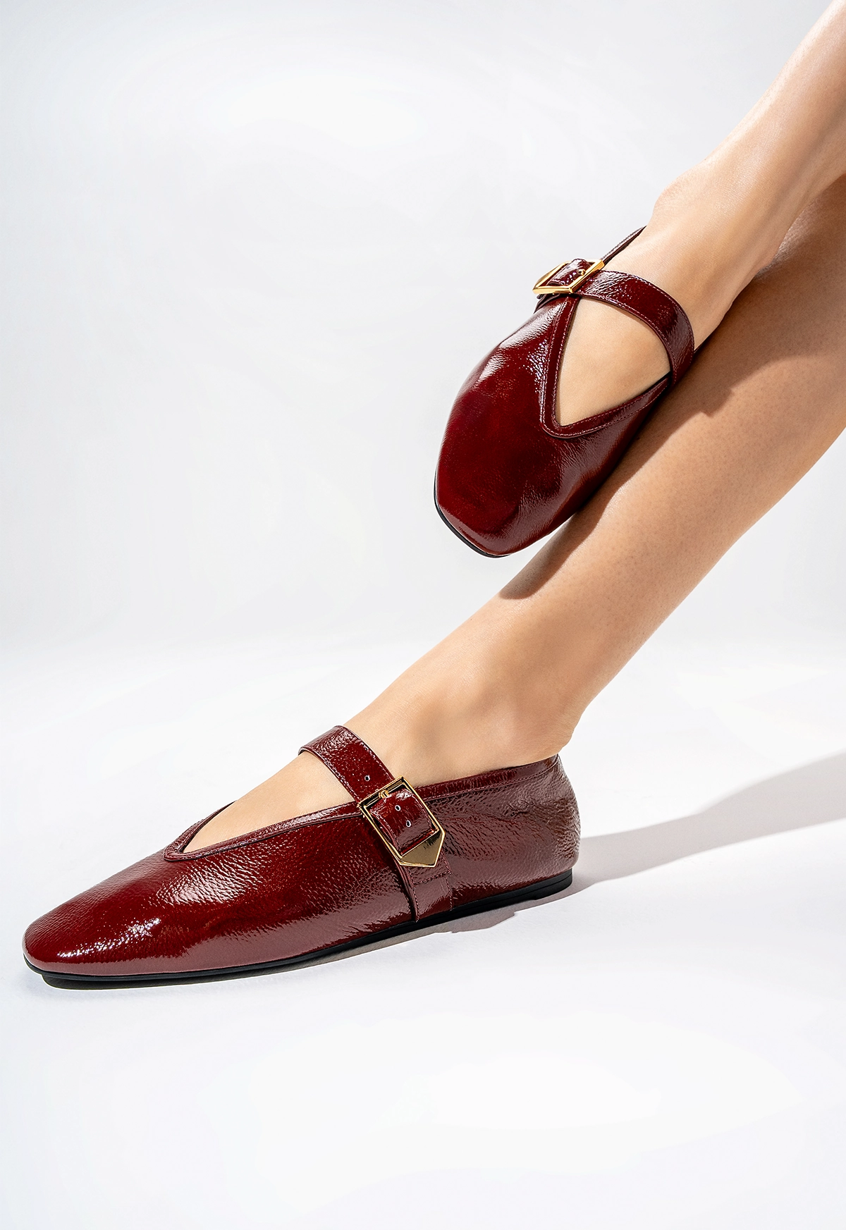 Flexible Support Courtney Buckle Hair Calf Flat