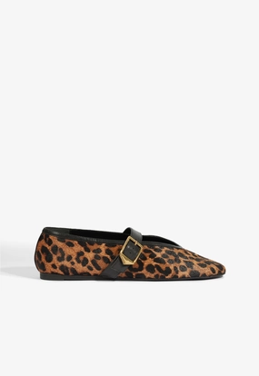 Courtney Buckle Hair Calf Flat City Stride Shoes
