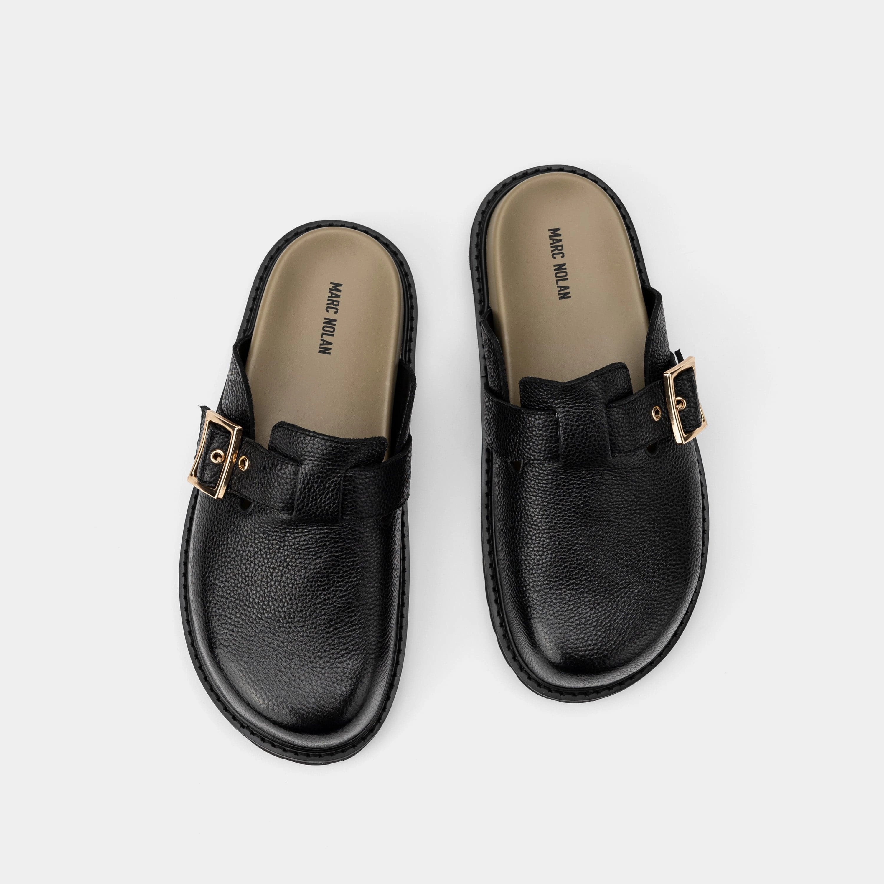 Flexible Walk Shiloh Black Leather Clogs