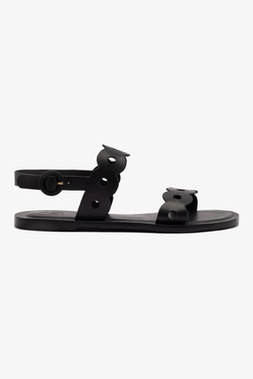 Soft Touch Florence Flat Sandal In Black Leather
