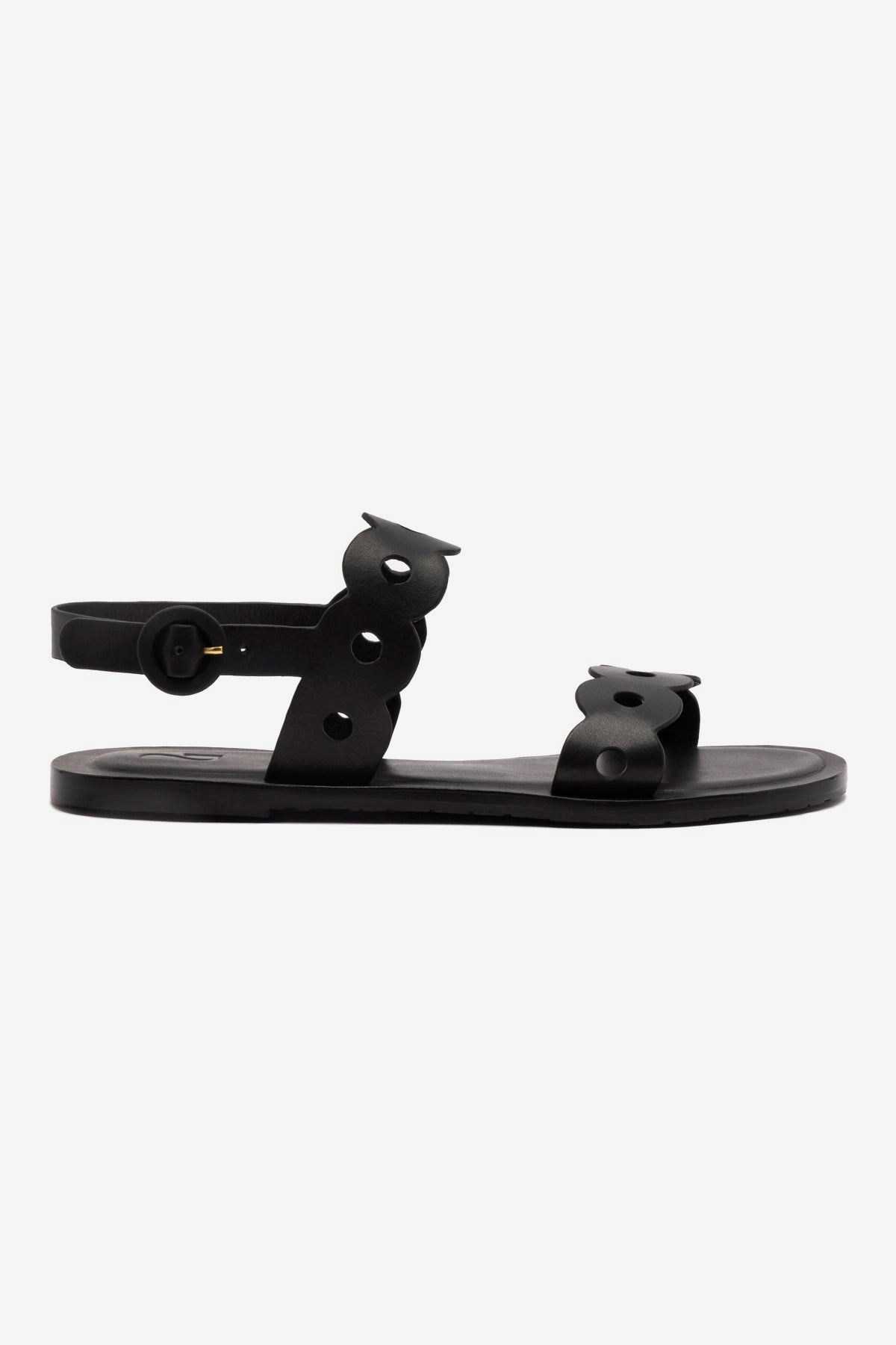 Soft Touch Florence Flat Sandal In Black Leather