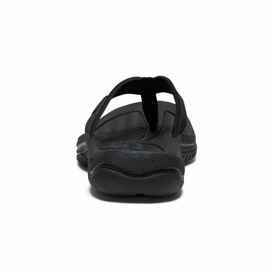 Fresh Breeze Men's Kona Leather Flip-Flop  |  Black/Steel Grey