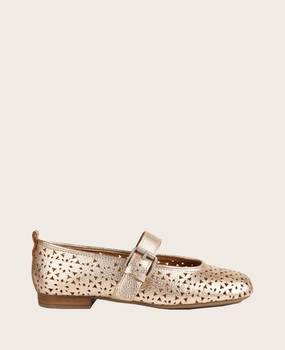 GENTLE SOULS - Karla Perforated Metallic Mary Jane Trendy Appearance Day-To-Night Shoes