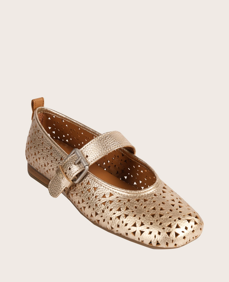 GENTLE SOULS - Karla Perforated Metallic Mary Jane Urban Explorer