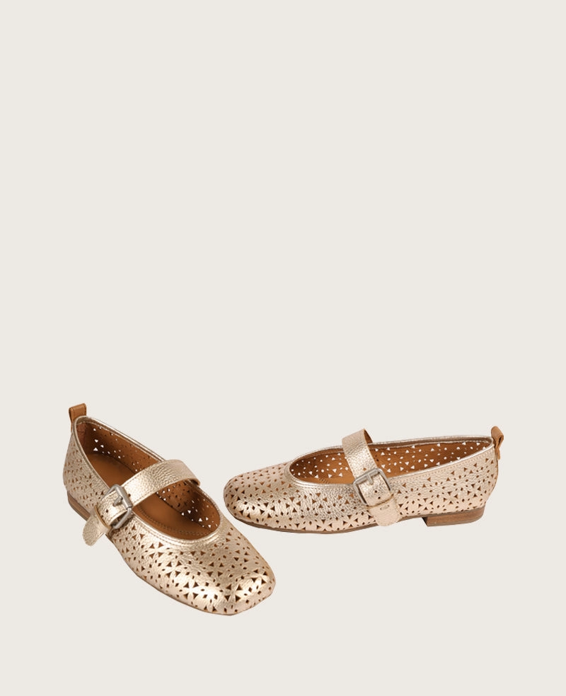 GENTLE SOULS - Karla Perforated Metallic Mary Jane Urban Explorer