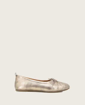Breathable Construction GENTLE SOULS - Marilyn Leather Pleated Ballet Flat