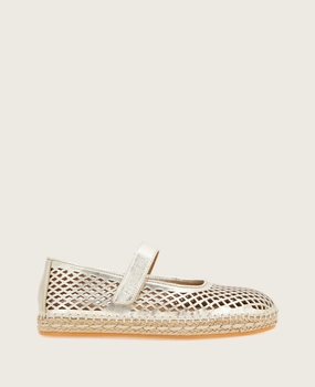 Simple Comfort Elegant Finish GENTLE SOULS - Sienna Metallic Fish Net Mary Jane Espadrille