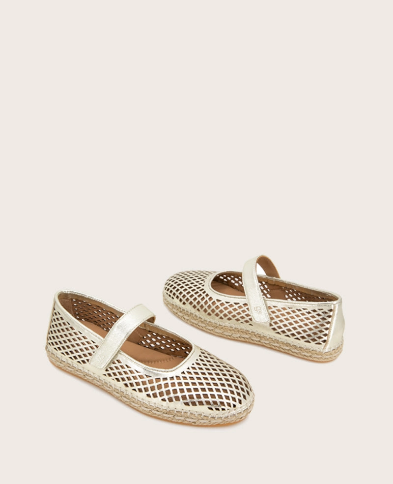 GENTLE SOULS - Sienna Metallic Fish Net Mary Jane Espadrille Relaxed Fit