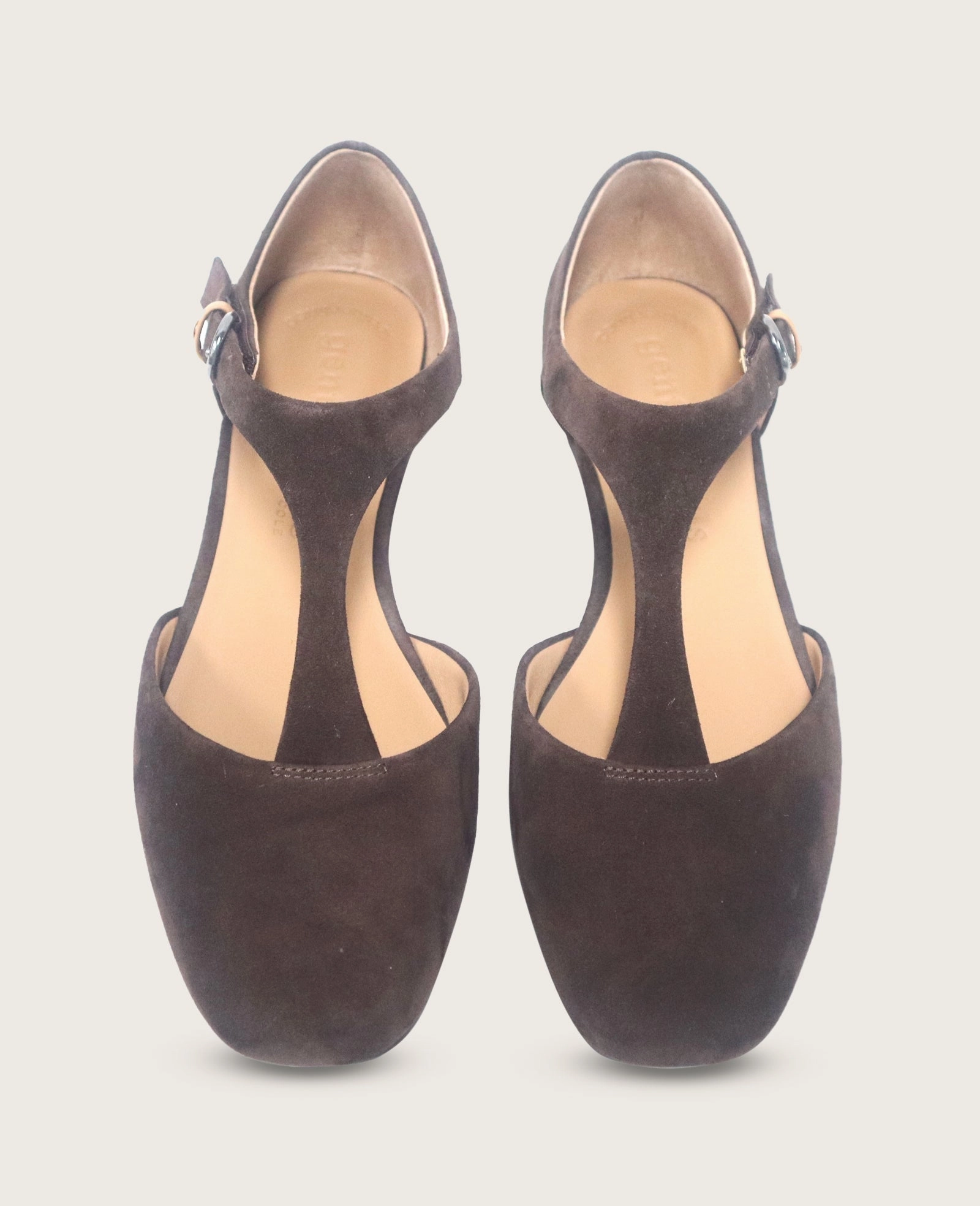 GENTLE SOULS - Wyatt Suede T-Strap Flat Sleek Comfort