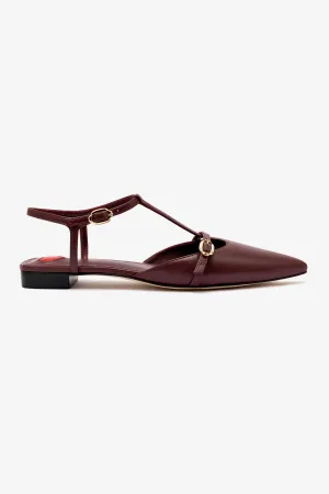 Grace Flat In Burgundy Leather All-Season Wear Shoes Workhorse Footwear