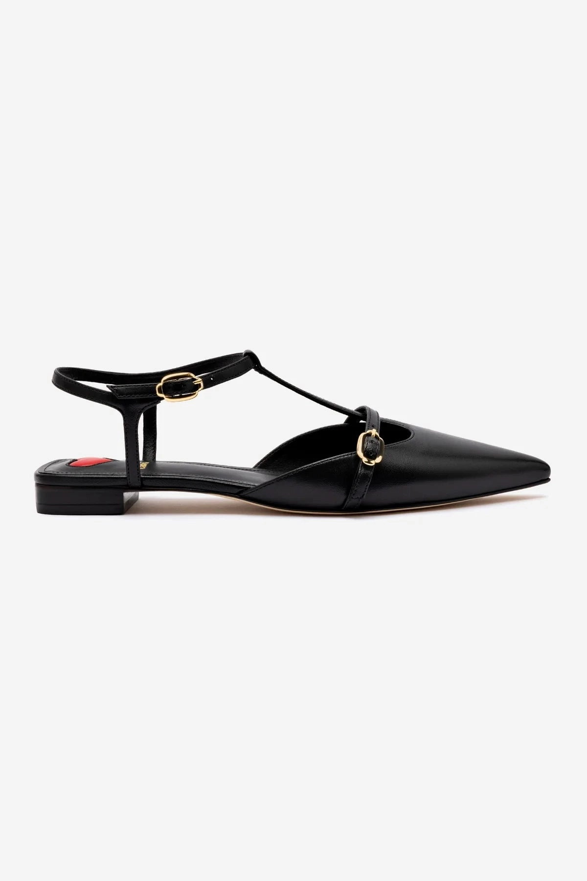 Grace Flat In Black Leather Casual Comfort Comfort Technology Shoes