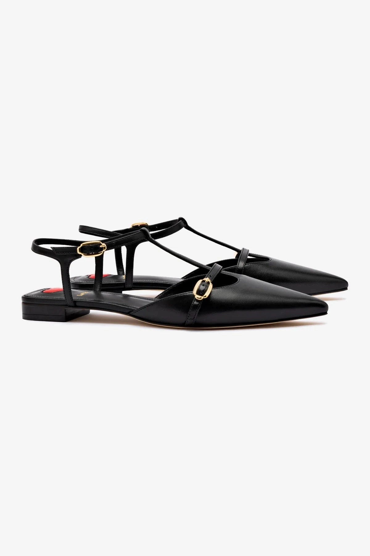 Grace Flat In Black Leather Trendy Casual