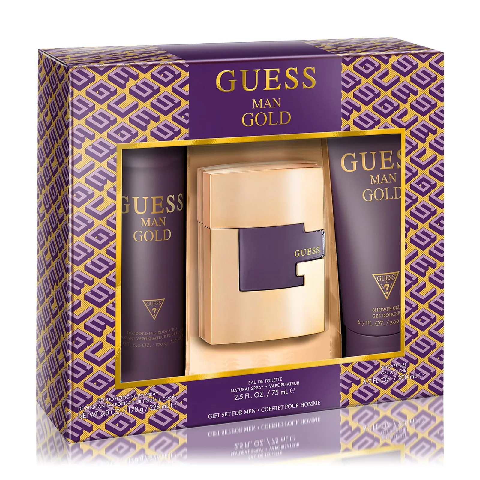 Guess Gold For Man 3 Pc Gift Set