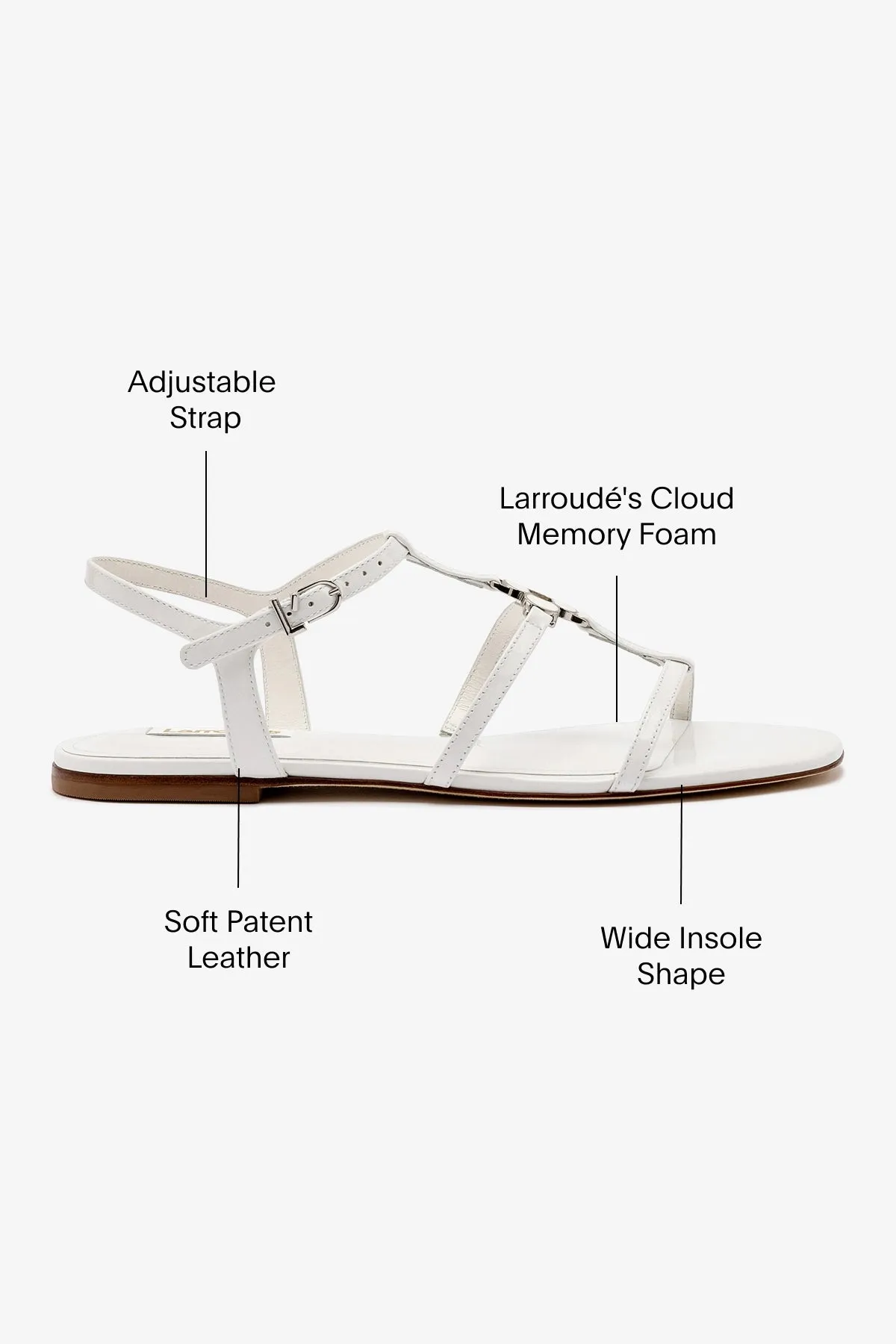 Hana Flat In White Patent Leather Casual Style