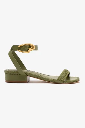 Trendy Style Verona Flat Sandal In Seaweed Leather