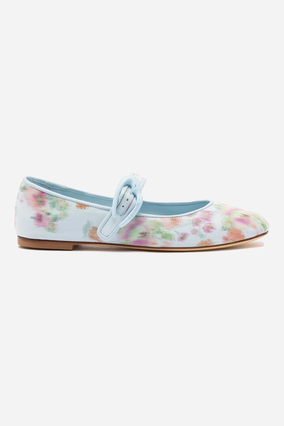 Soft Footbed Larroud?? x Markarian Verona Ballet Flat In Apple Blue Floral Ikat