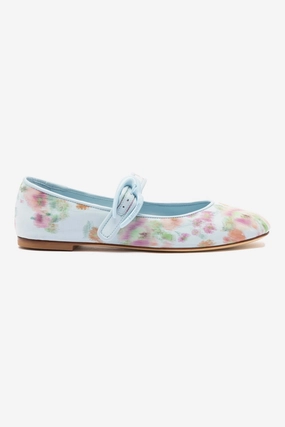 Soft Footbed Larroud?? x Markarian Verona Ballet Flat In Apple Blue Floral Ikat