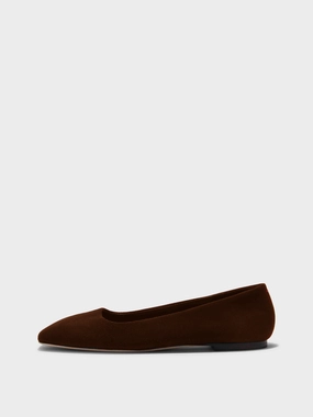Ida Suede Square-Toe Flats Practical Wear Relaxed Design