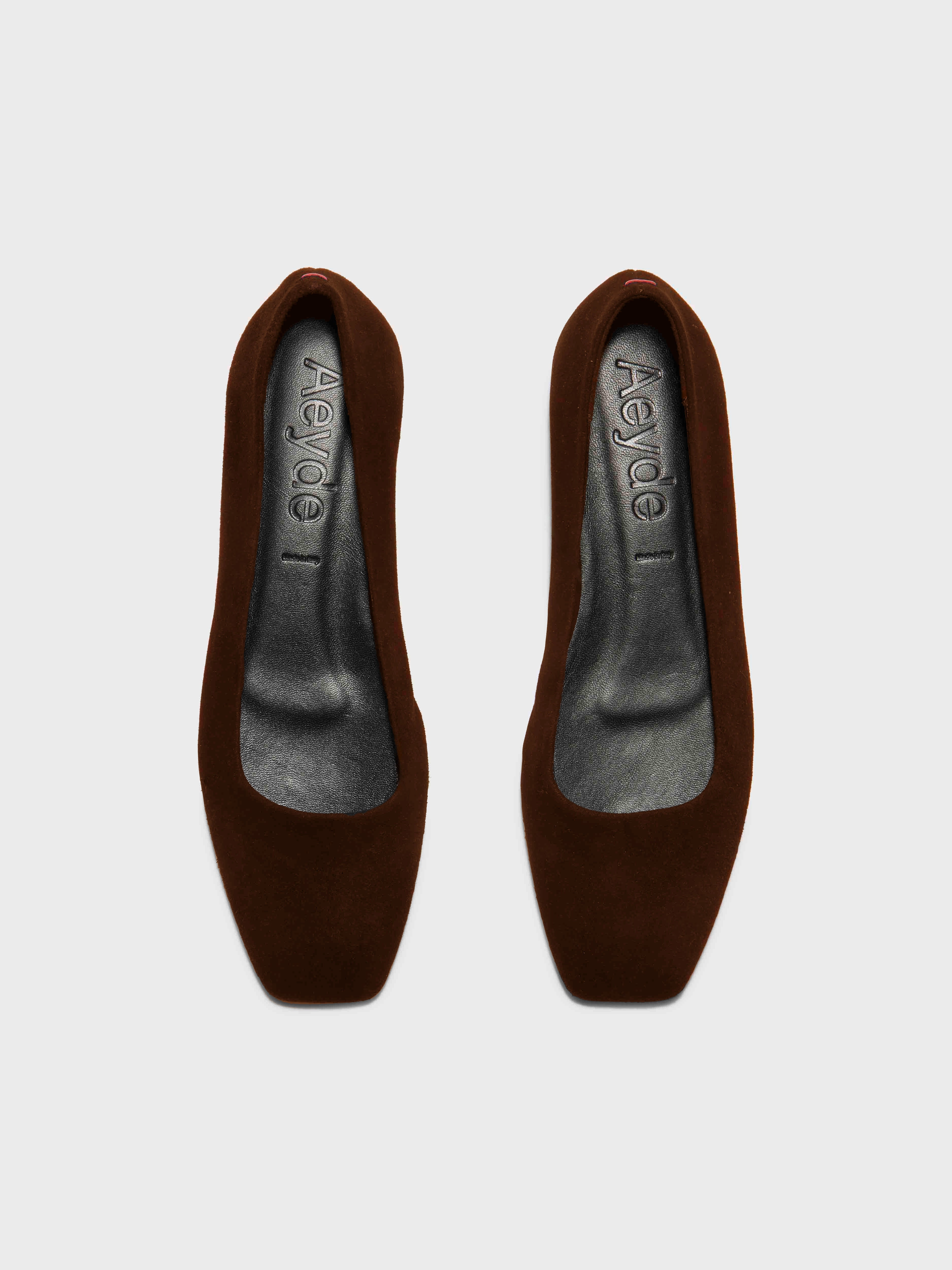 Ida Suede Square-Toe Flats Comfortable Support