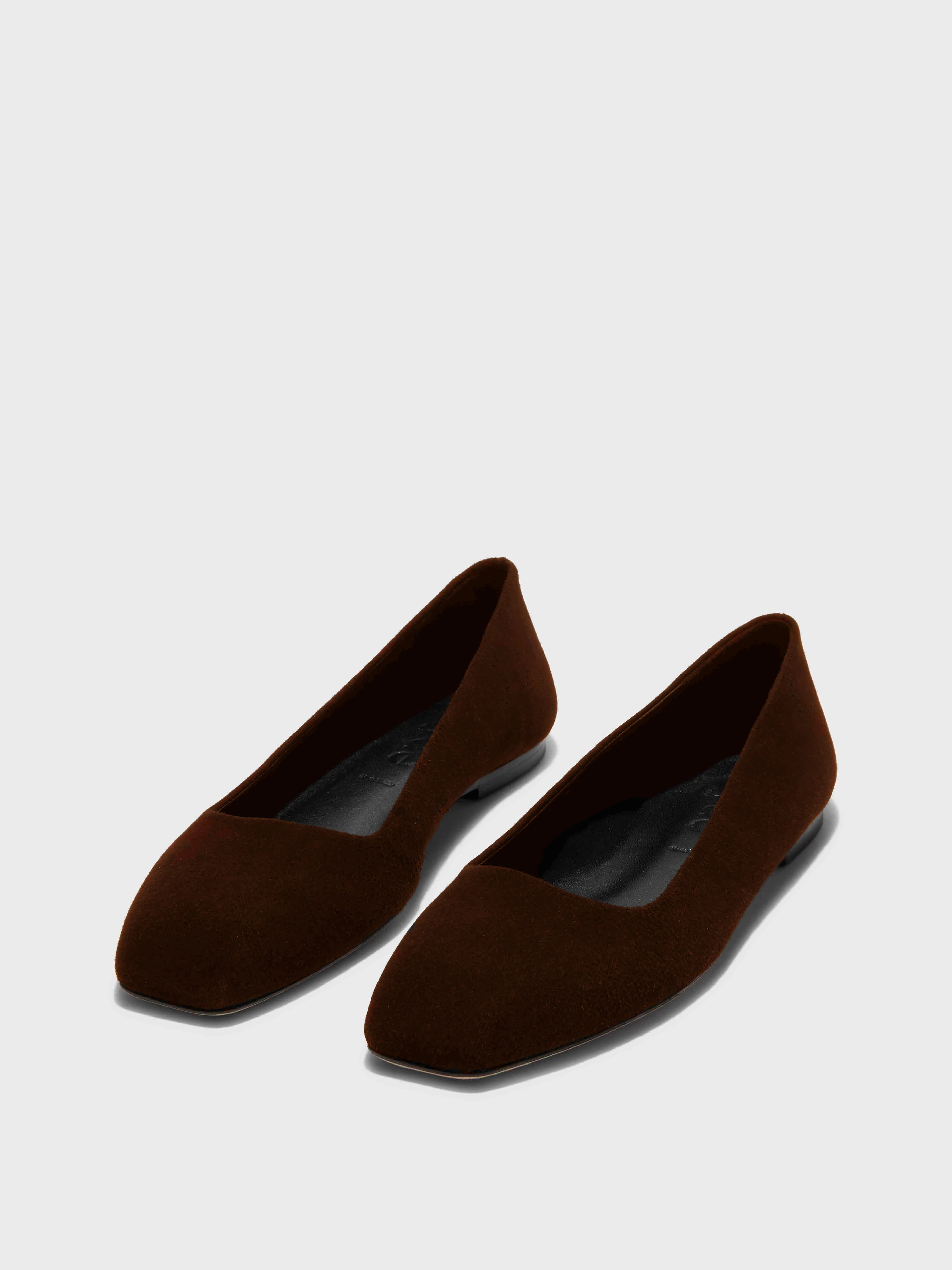 Ida Suede Square-Toe Flats Comfortable Support
