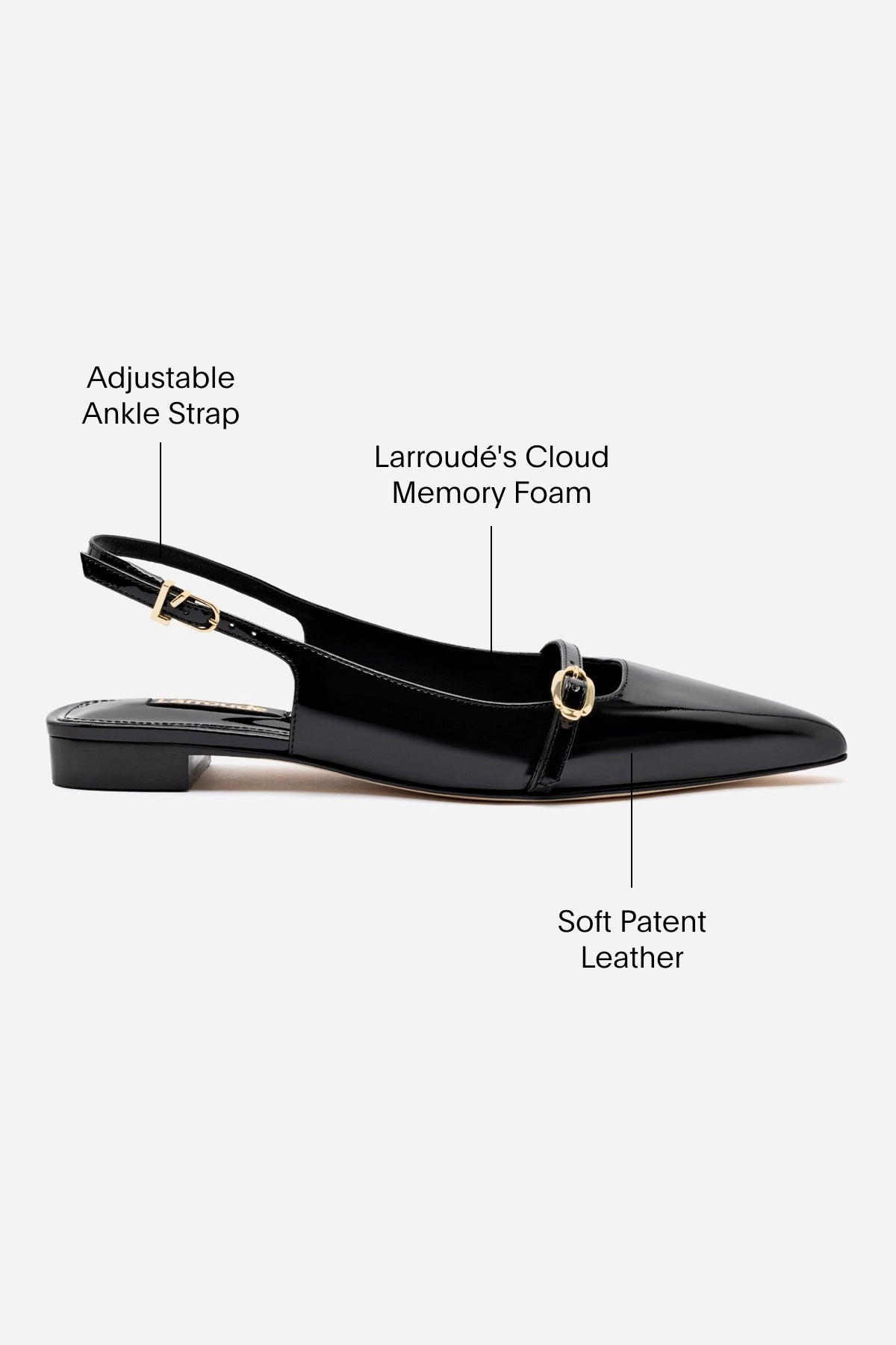 Ines Flat In Black Patent Leather Style Ready