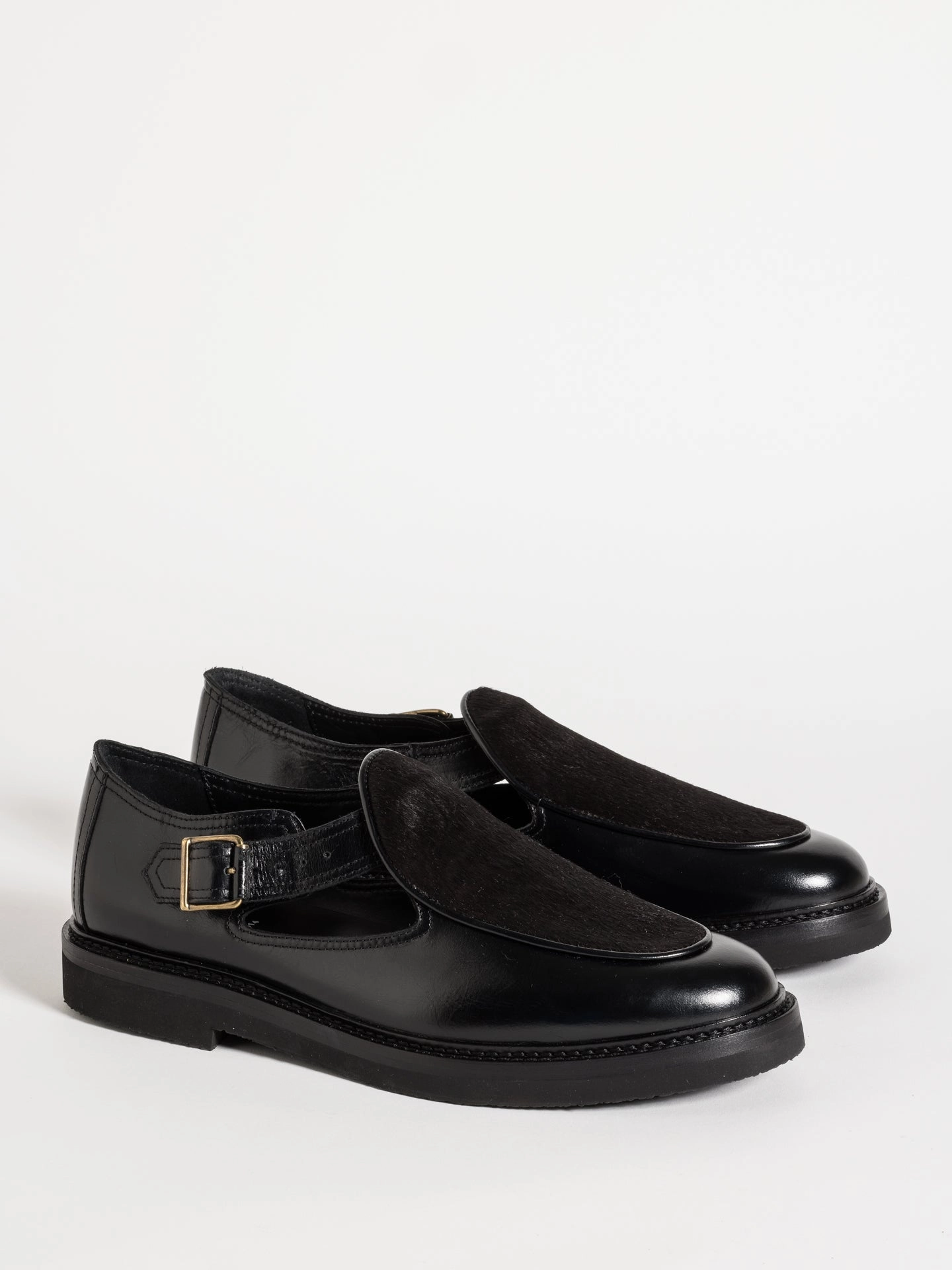 Breathable Lining JO HAIRY CALF BLACK