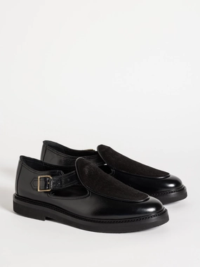 Breathable Lining JO HAIRY CALF BLACK