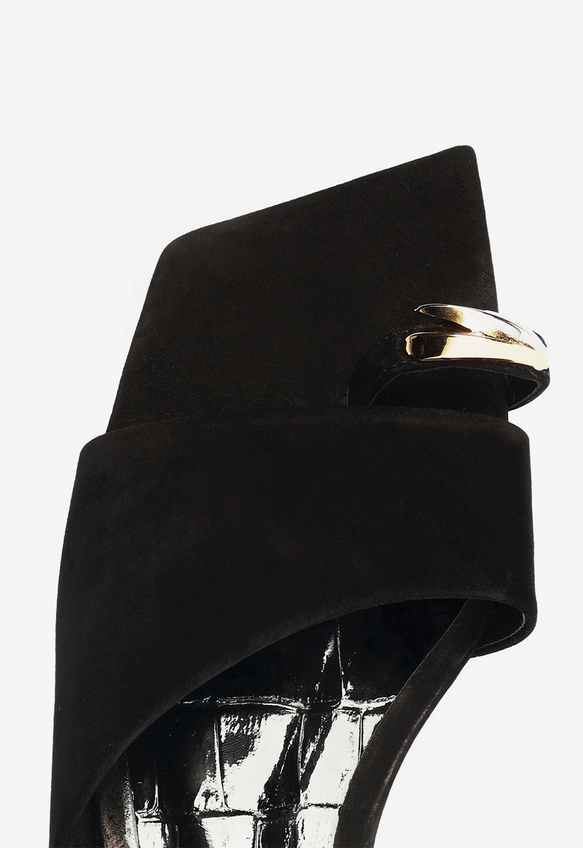 Jodie Black Leather Flat Sandal Premium Comfort